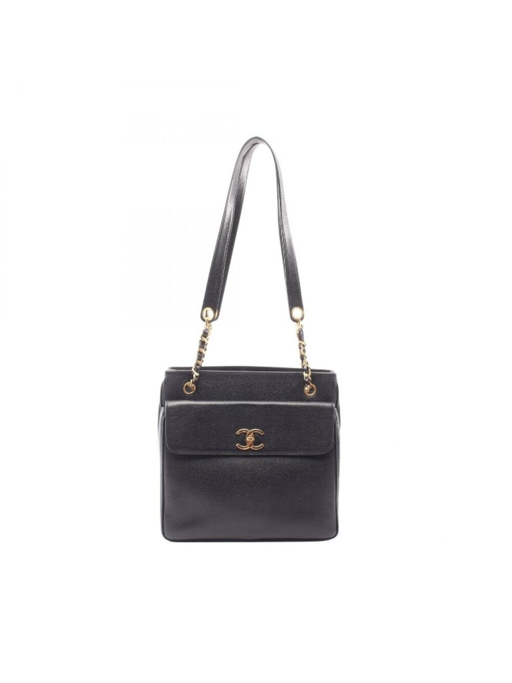 Chanel Tote CC Logo Black Calf